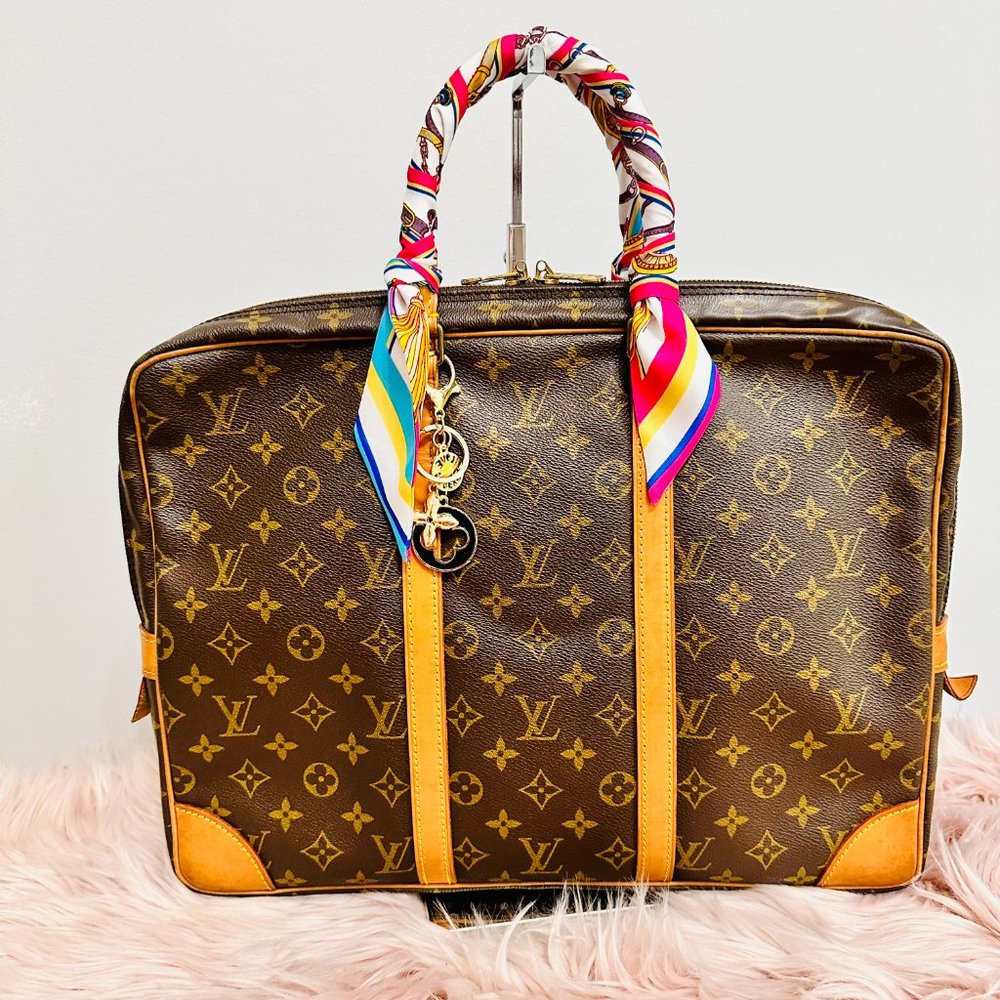 AUTH LOUIS VUITTON PORTE DOCUMENTS VOYAGE MONOGRAM LAPTOP CASE DUST BAG VI9001 - Picture 2 of 15